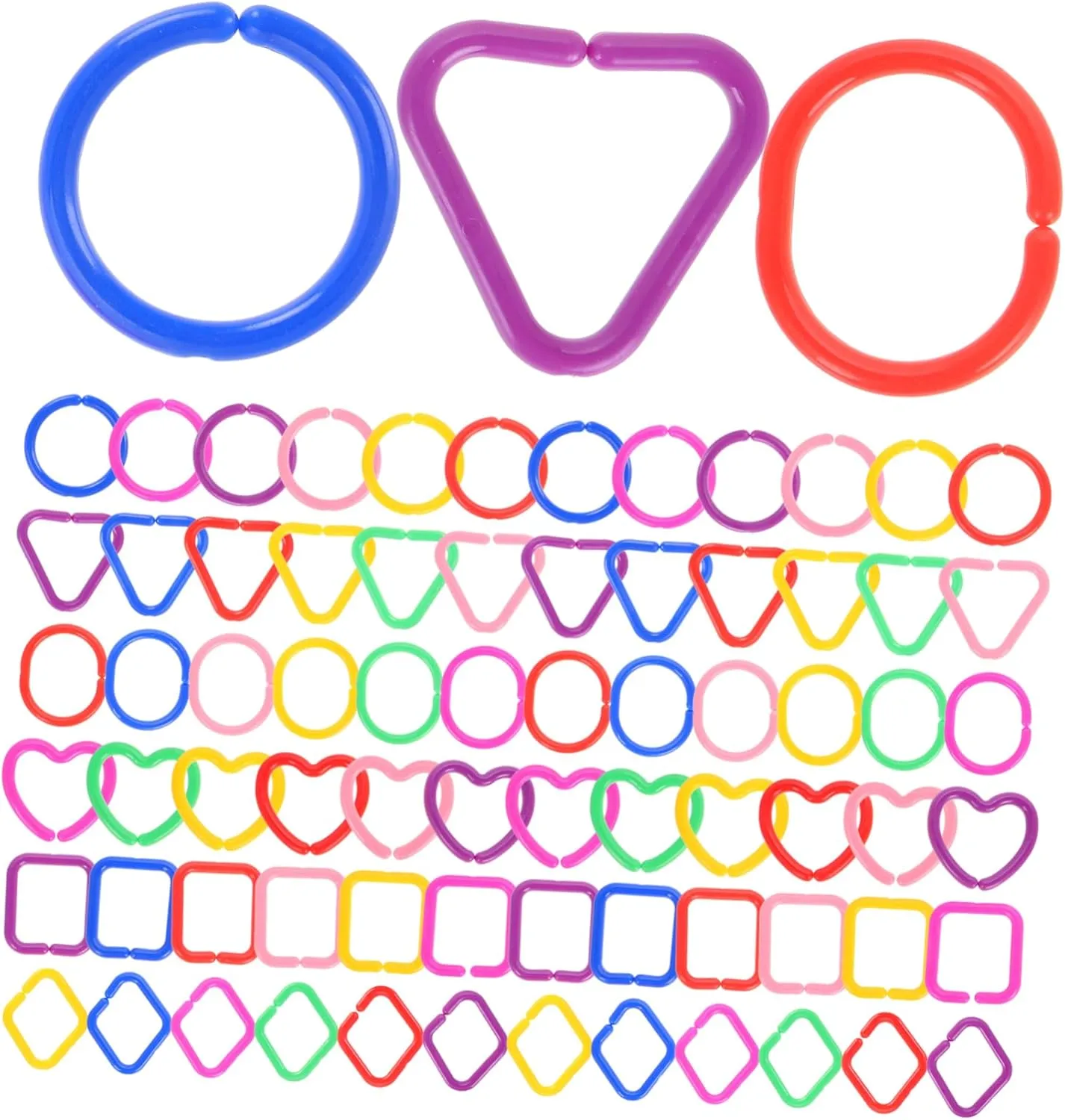 Motor and Cognitive Skills Educational Baby Toys Links 100 Pcs virus Plastic Chain Links Rings for Boys and Girls' Fine 