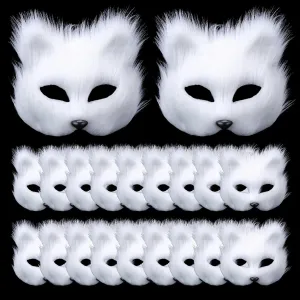 mushroom reptile Furry Mask$ Therian Mask Half Face Masks$ White Mask Halloween$ Animal Cat Womens Costume 20 Pcs Fox Mask$ Arctic Fox Costume 