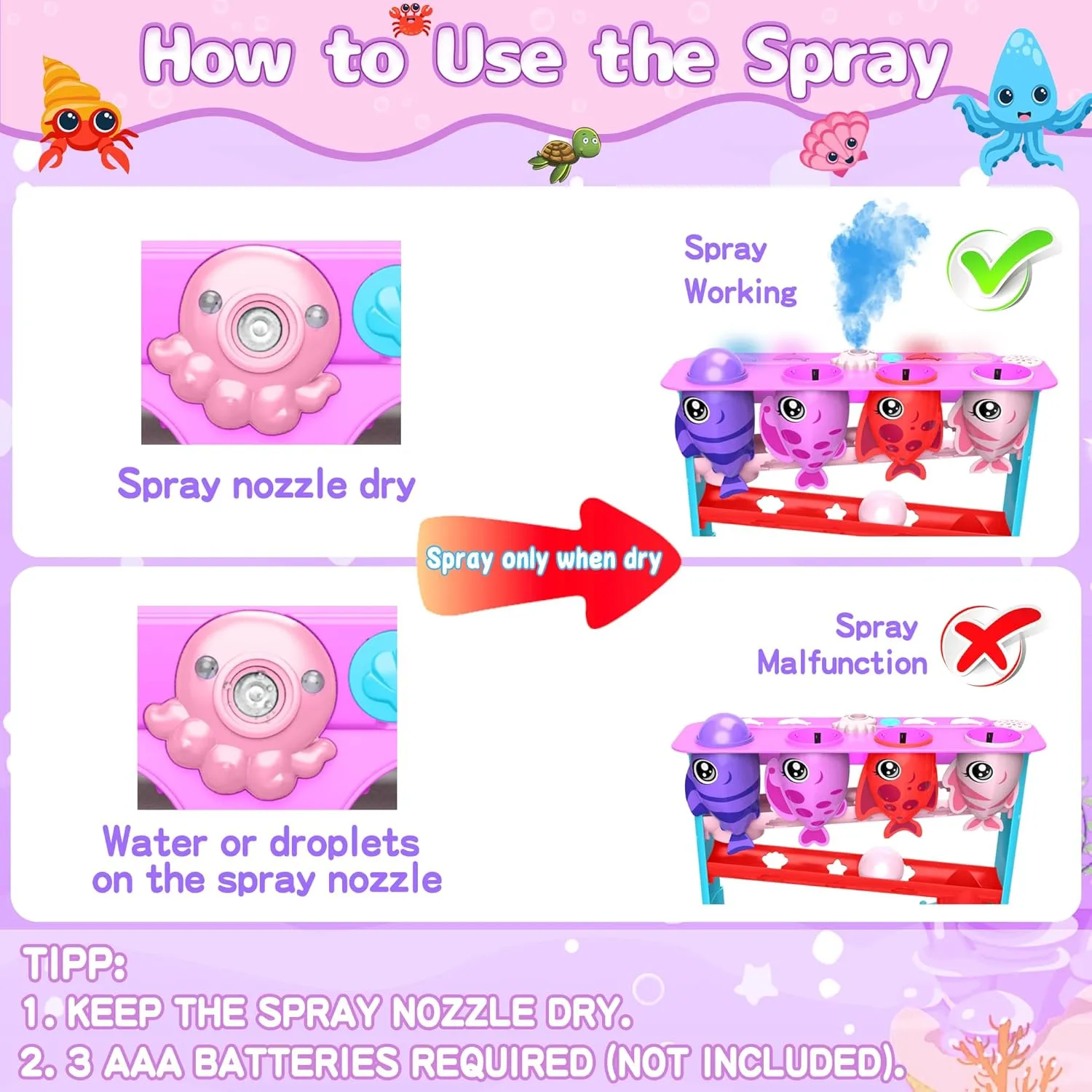 Music & Water Spray, Montessori STEM Learning Toys for 9-18 Months, Infant Early Development Gift(Pink) Ball Drop Toy for 1, 2 Years Old Boys & Girls, Interactive microfossil economize Toddler toy with Lights, 
