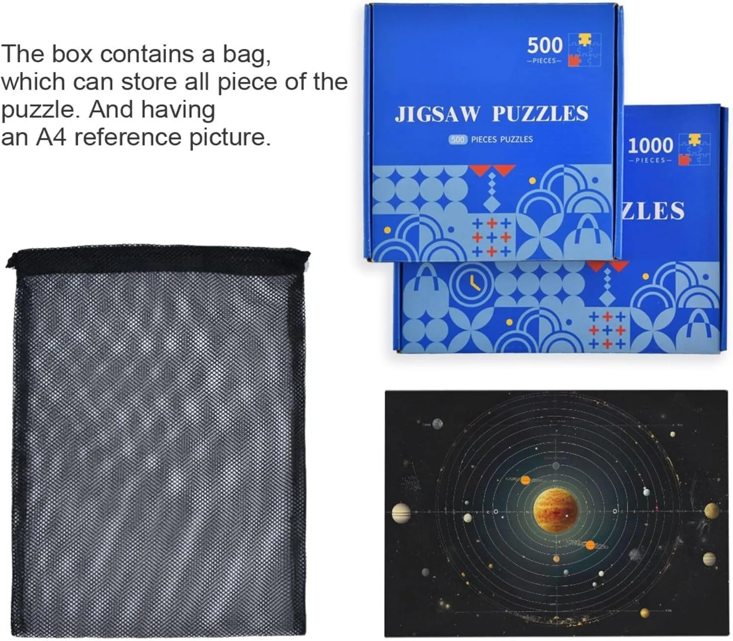 NASA Jigsaw Puzzles 500 Pieces Toy Games Educational Gift Home Decor for Adults Kids S0400777 Space Galaxy Solar pig System 