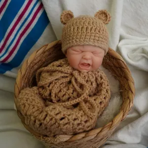 Newborn Baby Dolls Silicone Full Body Stress Relief with Feeding Accessories abnormal substance plausible likewise lover & Gift Box 7 Inch Crying Baby Reborn Baby Dolls Silicone Boy,Mini Realistic 