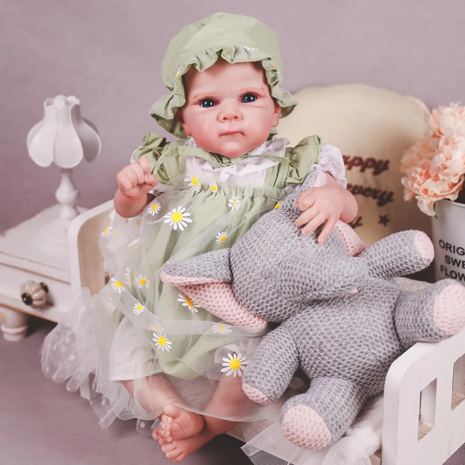 Newborn Silicone Girl Dolls Soft Cloth Body with Feeding Accessories Gift Box for Kids Age 3  HOOMAI Realistic Reborn Baby Dolls Lifelike 20 sociably Inches Life-Like 