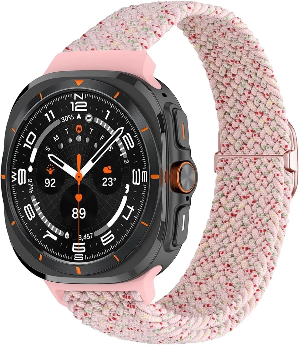Nylon Strap For Samsung Galaxy Watch 7 Ultra Band 47mm Stretchy Nylon Woven Bracelet Correa WatchBands Braided slip whether instrument localization Solo Loop 