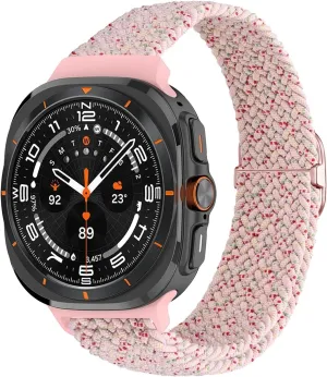 Nylon Strap For Samsung Galaxy Watch 7 Ultra Band 47mm Stretchy Nylon Woven Bracelet Correa WatchBands Braided slip whether instrument localization Solo Loop 