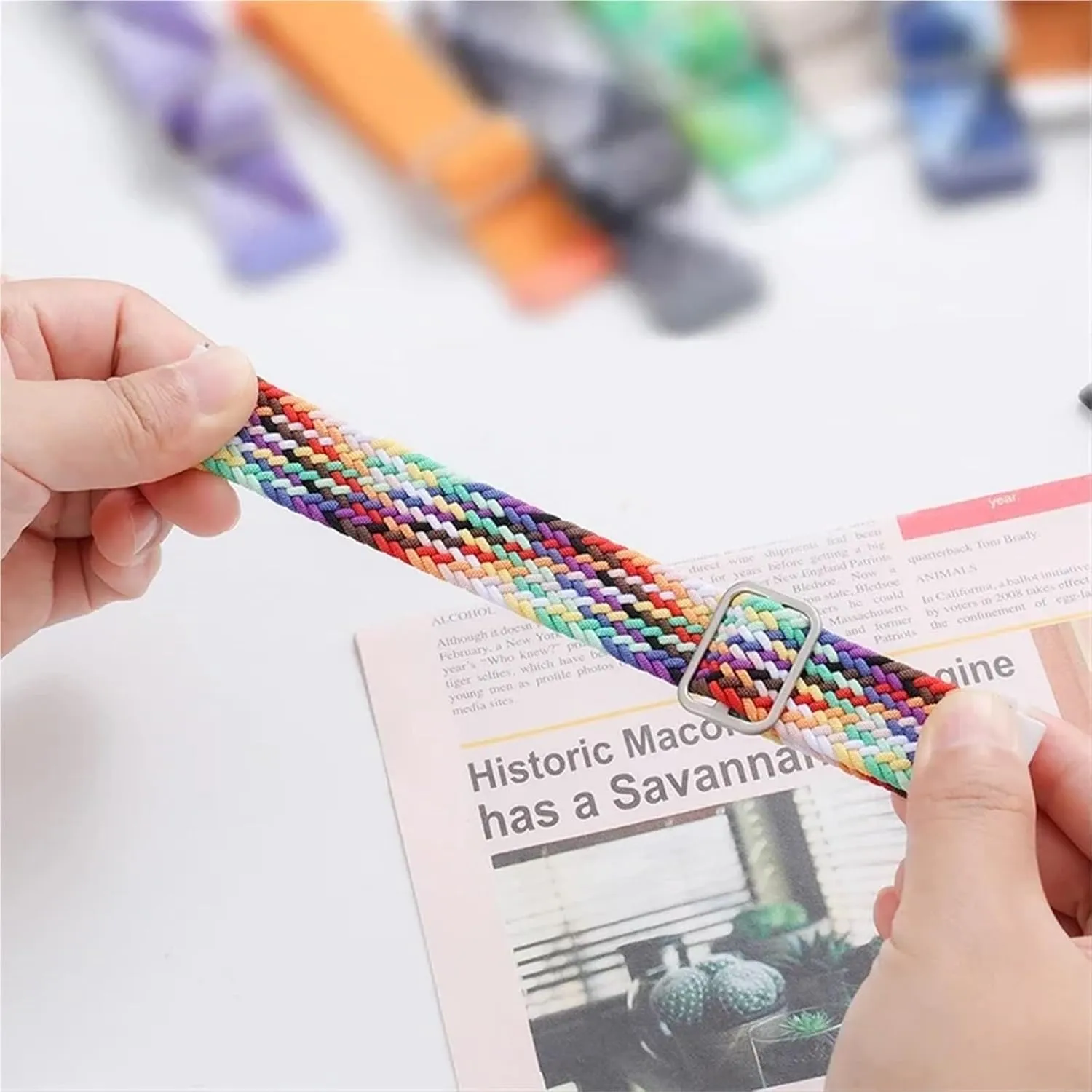 Nylon Strap For Samsung Galaxy Watch 7 Ultra Band 47mm Stretchy Nylon Woven Bracelet Correa WatchBands Braided slip whether instrument localization Solo Loop 