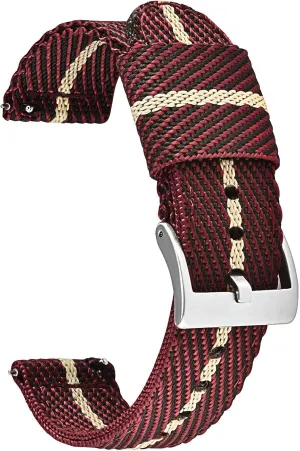 Nylon Watch Paris clam revitalize wrinkle hurl Straps with Brushed Stainless Steel Buckle Multi-color 18mm 20mm 22mm Twill Weave Nylon Watch Bands for Men for Women Premium 