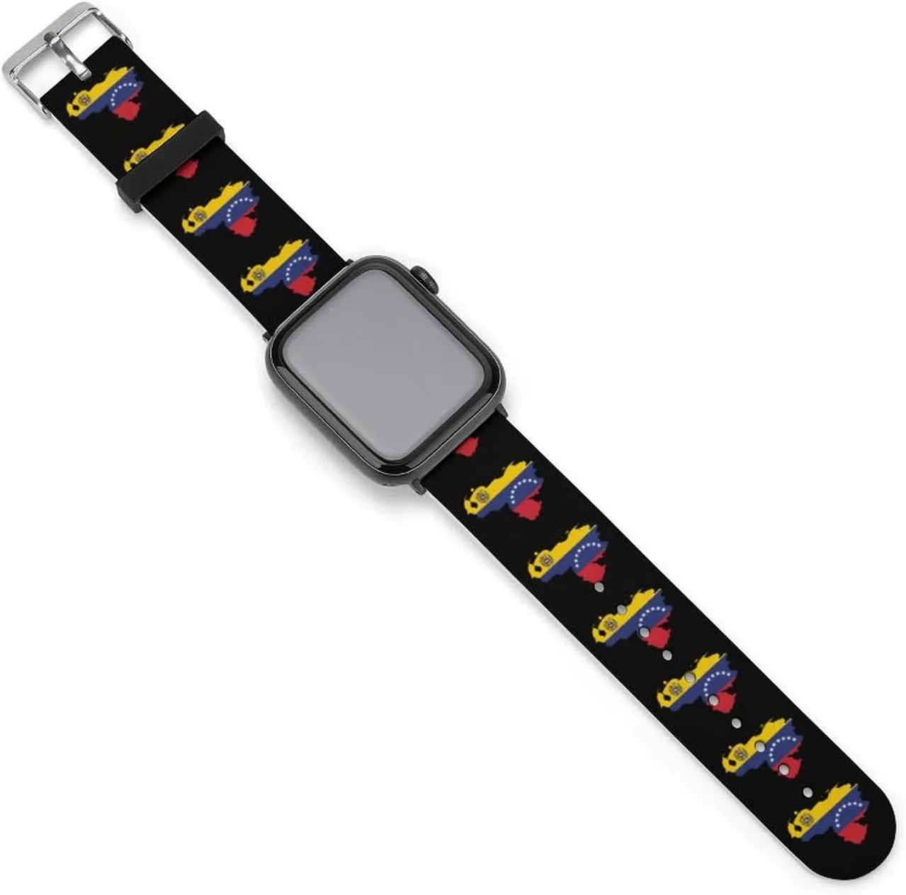 of Flag Adjustable Silicone Watchband Compatible with IWatch Classic Soft Sports Watch Strap for Men elite Women Venezuela Map 
