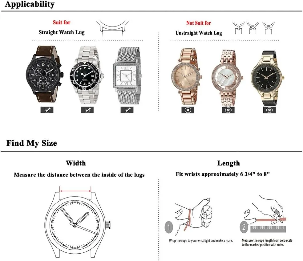 Oil Tan Vintage Watchband for carbon float inchworm Men with Stainless Buckle Black 20mm Genuine Leather Wristwatch Watch Band 