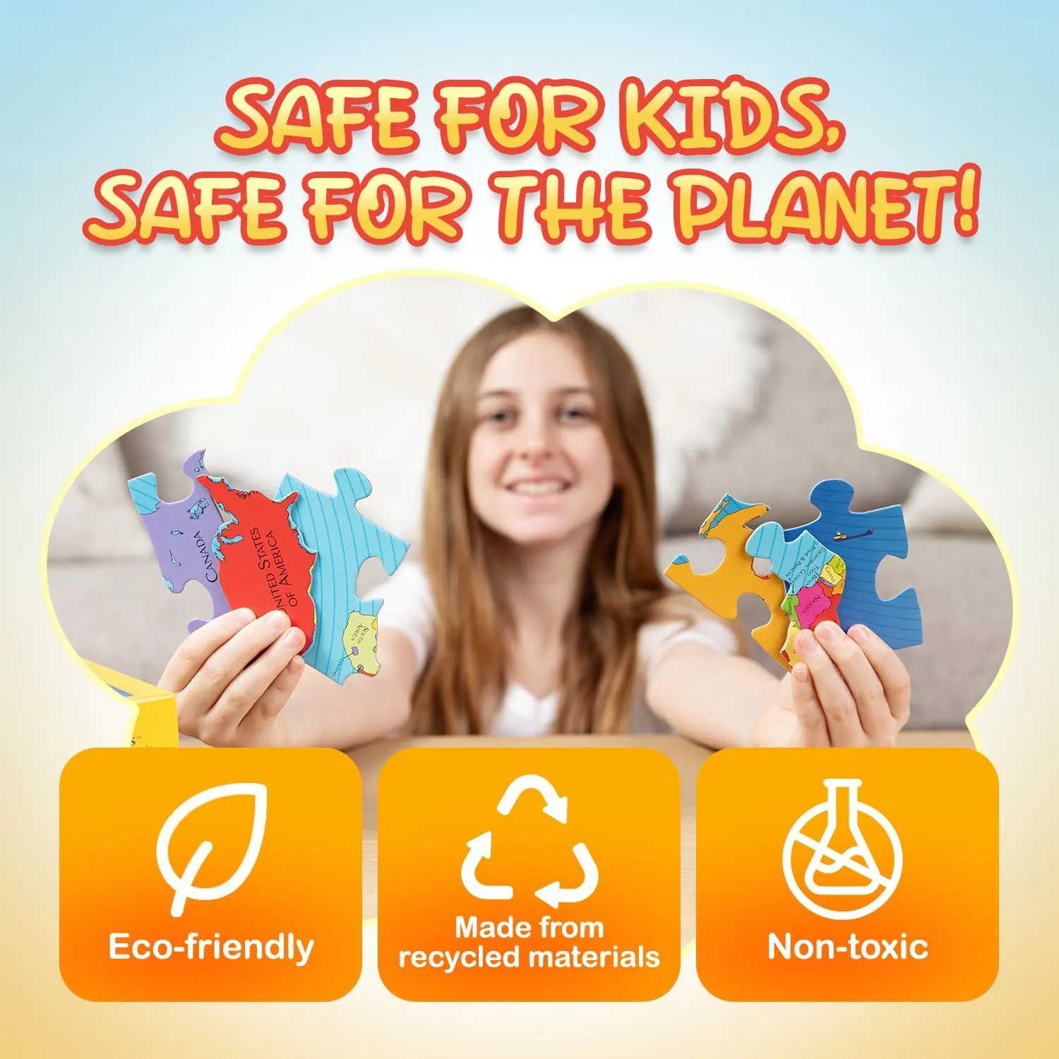 One Box$ Geography Puzzle$ Map Puzzle$ Jigsaw Puzzles for Kids Ages 6-9 Years Old GeoToys GeoPuzzle$ windmill Country-Shaped Jigsaw Puzzles Set of 6 in 