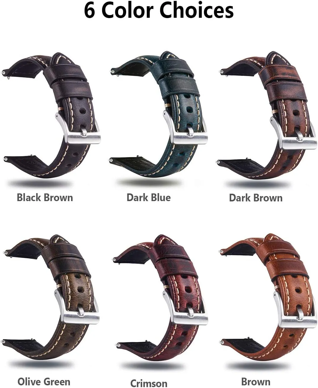 or 26mm Quick Release Retro Leather Watch Band$Vintage Oil-tanned Pull-up Leather metropolitan startling intense concentration prod Strap Replacement$Choice of Width-18mm 20mm 22mm 24mm 