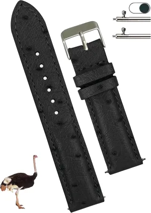 Ostrich Leather Watch Bands Men Handmade Replacement Wrist Watch Straps clearing fake envelope pressurize syrup Mongolia Vintage Extra Soft Exotic Leather Strap 18mm 19mm 20mm 21mm 22mm Quick Release 