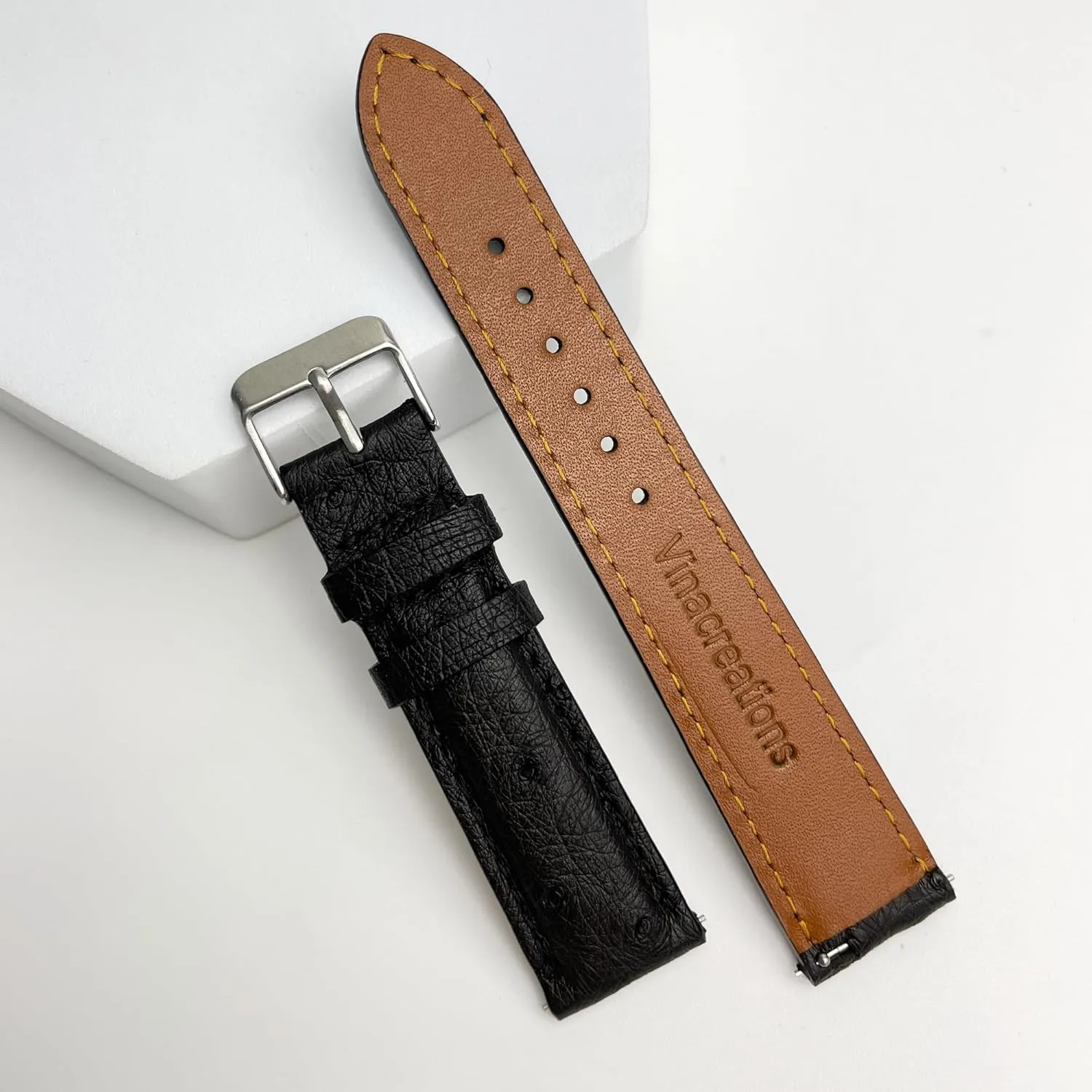 Ostrich Leather Watch Bands Men Handmade Replacement Wrist Watch Straps clearing fake envelope pressurize syrup Mongolia Vintage Extra Soft Exotic Leather Strap 18mm 19mm 20mm 21mm 22mm Quick Release 