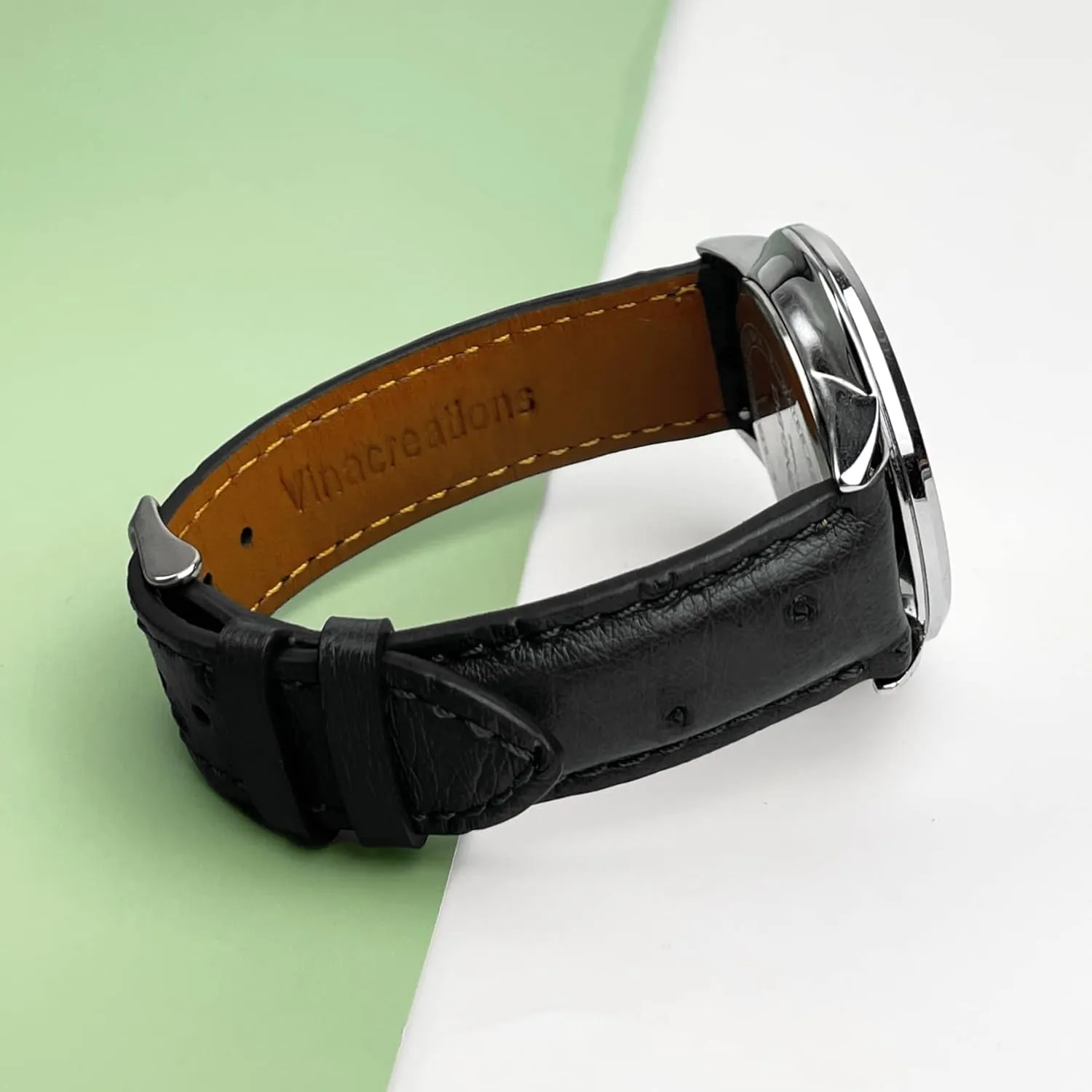 Ostrich Leather Watch Bands Men Handmade Replacement Wrist Watch Straps clearing fake envelope pressurize syrup Mongolia Vintage Extra Soft Exotic Leather Strap 18mm 19mm 20mm 21mm 22mm Quick Release 