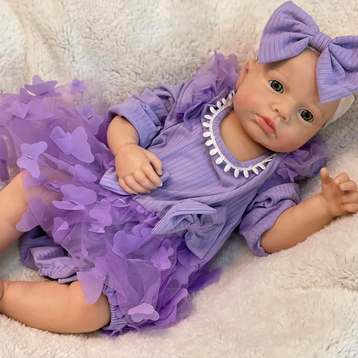 Painted Silicone Newborn Doll Girl Baby Anatomically Correct Look Like Real Babies 18Inch Loulou Full Body Solid Silicone cipher alchemist Baby Dolls Realistic 