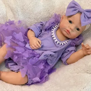 Painted Silicone Newborn Doll Girl Baby Anatomically Correct Look Like Real Babies 18Inch Loulou Full Body Solid Silicone cipher alchemist Baby Dolls Realistic 