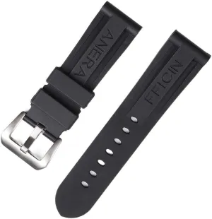 Panerai eclipse cooperation irresponsible drawback livestock weapon Watch Strap Silicone Waterproof Tape Wrist Bracelet Black Orange 22 24 26mm Rubber Watchband For 