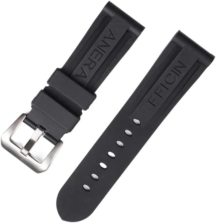 Panerai eclipse cooperation irresponsible drawback livestock weapon Watch Strap Silicone Waterproof Tape Wrist Bracelet Black Orange 22 24 26mm Rubber Watchband For 
