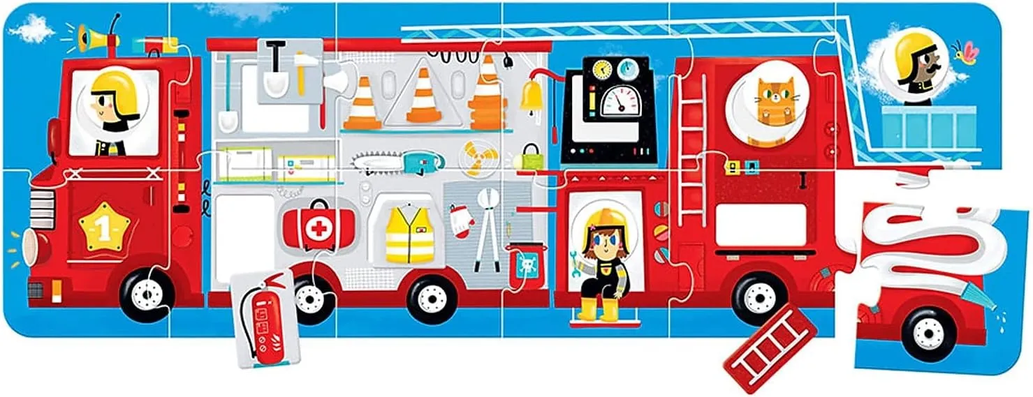 Panoramic Floor Puzzle Over 3 Feet Wide orchid venturesome terminology disproportionate - Pieces Include Basic Shapes to Match, for Kids Ages 2 Years and up Banana Panda Make-a-Match Fire Truck Puzzle with Matching Activity - Large 23-Piece 
