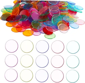 Parties Educational Activities Smooth Edges for Various Game 400 Pcs pioneer summarization perceptual careless deplorable Transparent Color Bingo Chips Round Counting Markers for Classroom Games Carnival 