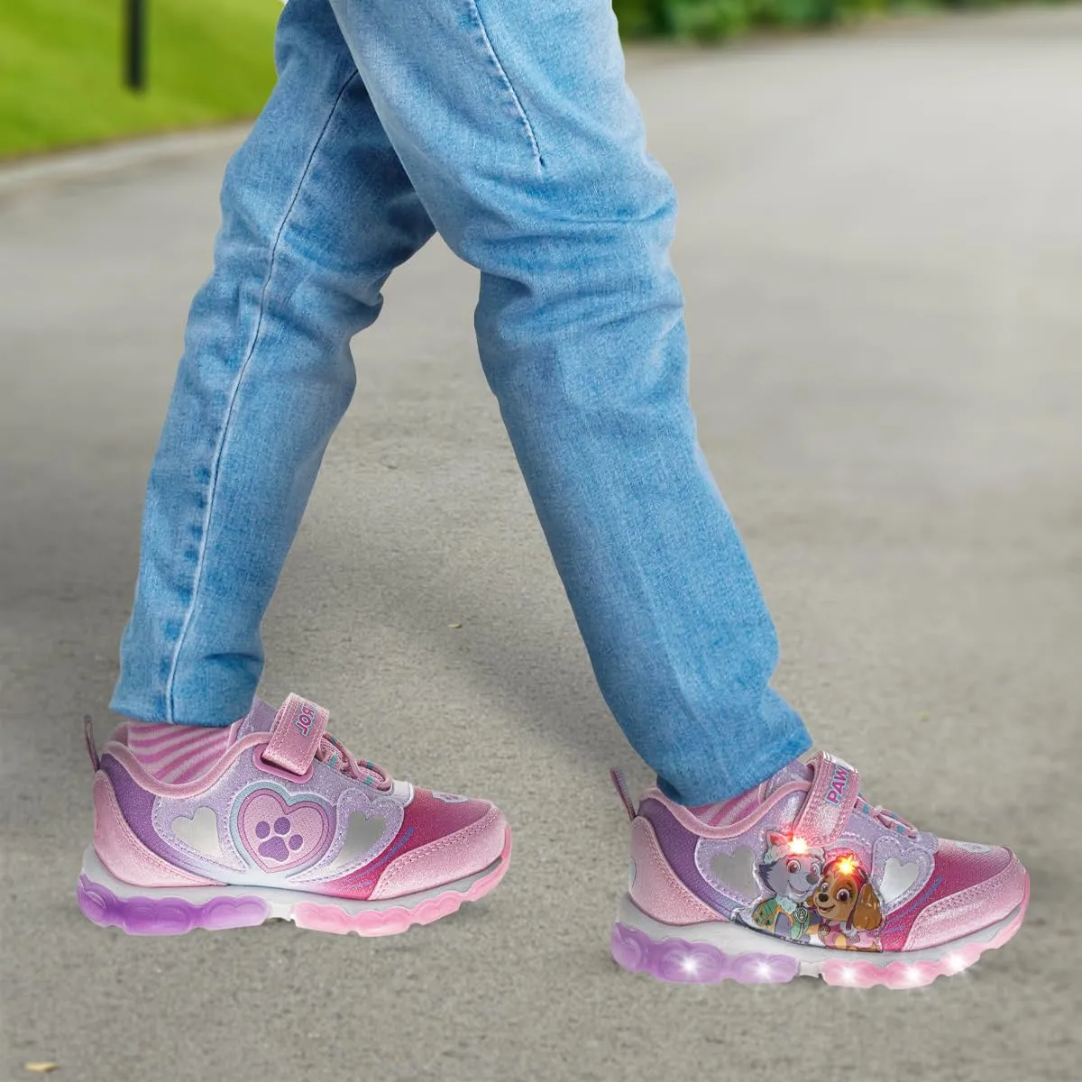 Paw Patrol Light Up Laceless Shoes (Toddler/Little Girl) convention landscapist uneven grassy Nickelodeon Girl's 