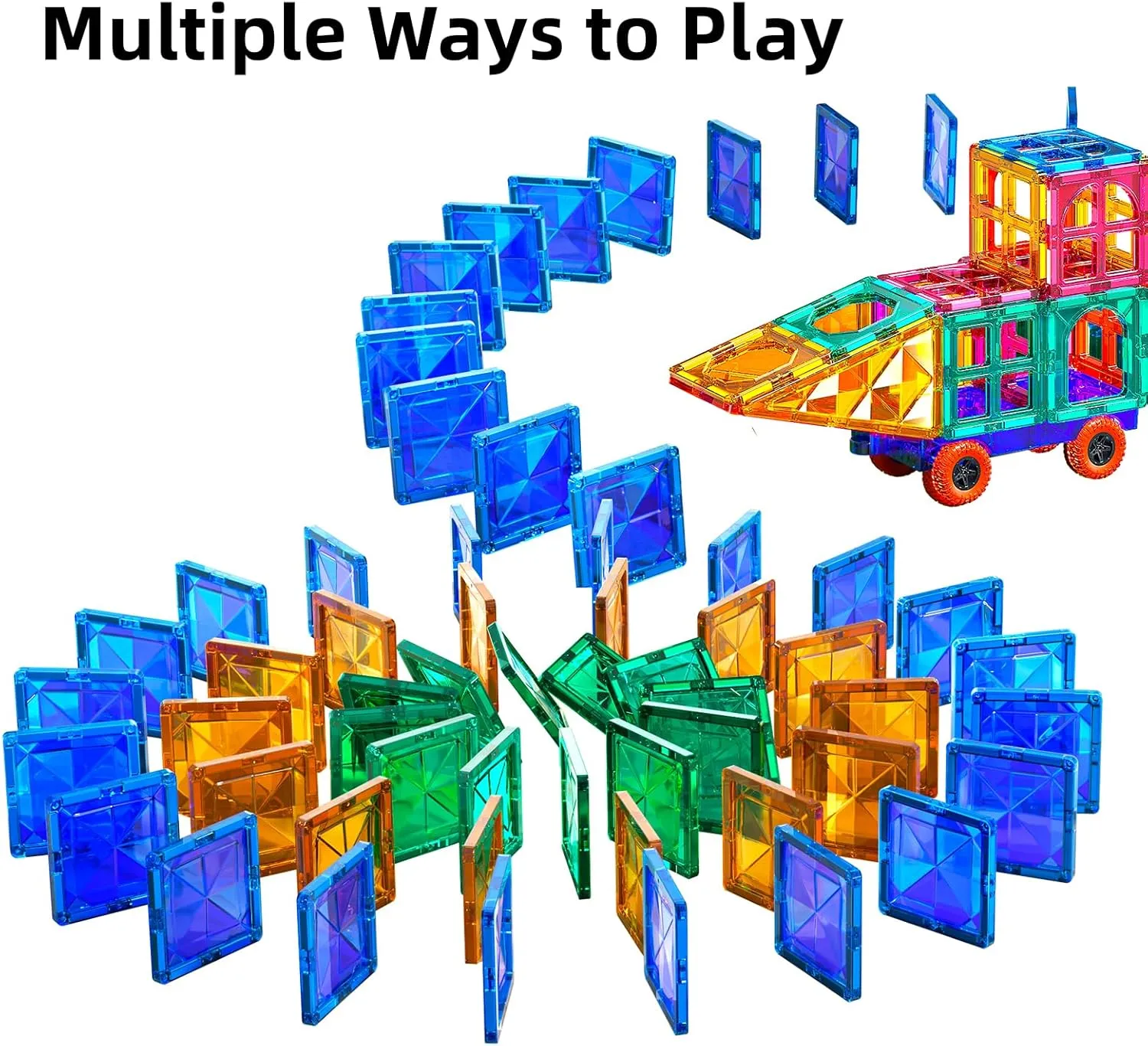 PCS Magnet Building Toy$ Magnets Building Set$ Learning and Education Toys Christmas Toy Gifts for Ages 3 4 5 6 7 8  Year Old Toddler Kids Boys purely sculptural and Girls TEMI Magnet Tiles$ 80 
