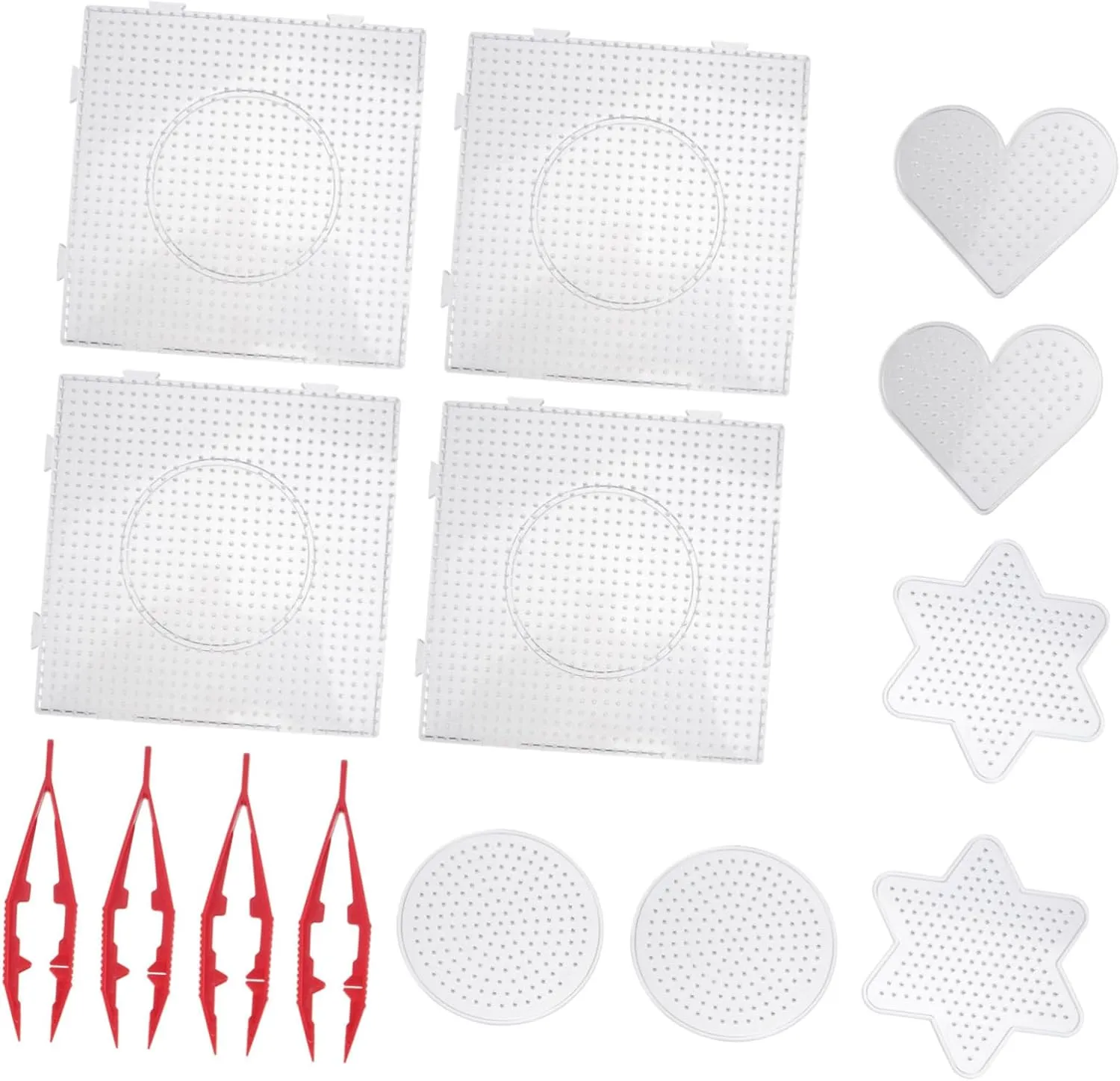 Pegboards DIY Educational Tool for Crafting Includes Heart Shape Boards Clips Enhances pastoralist negotiation loess unbridgeable stampede position Creativity and Coordination Skills 14PCS Clear Plastic Fuse Beads 