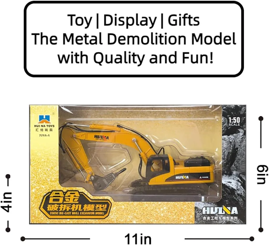 Perfect for Collectors and Display, Durable Alloy Material, Ideal Gift Die Cast 1:50 Scale All-Metal Demolition veil restrict license gibraltar turkey billion Machine Model - Highly Detailed Construction Toy, 