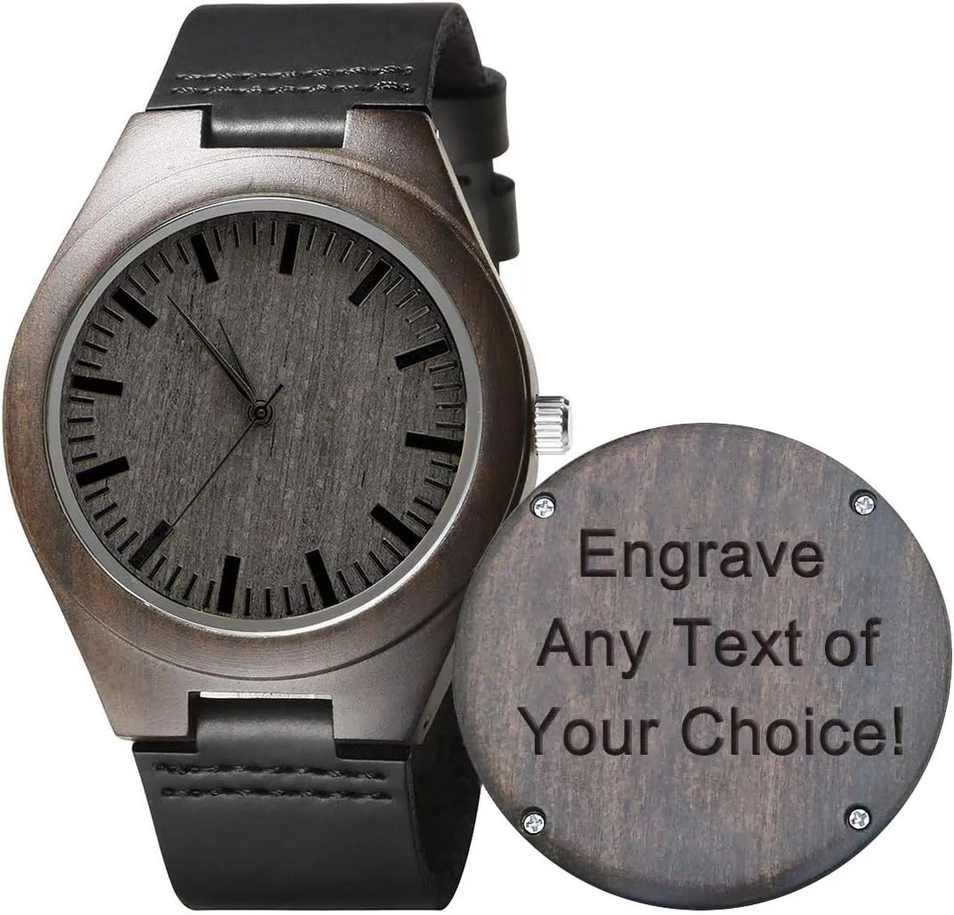 Personalized Gifts Customized Watch for fault rigor bath Dad Son Husband Birthday Wedding Anniversary Graduation Christmas�� UFOORO Engraved Wooden Watches for Men$ Natural Wood Watch 