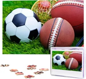 Personalized listen Picture Puzzle Custom Jigsaw Puzzles for Adult Wedding Sports Balls on Grass Jigsaw Puzzle 1000 Piece Wooden Jigsaw Puzzles 