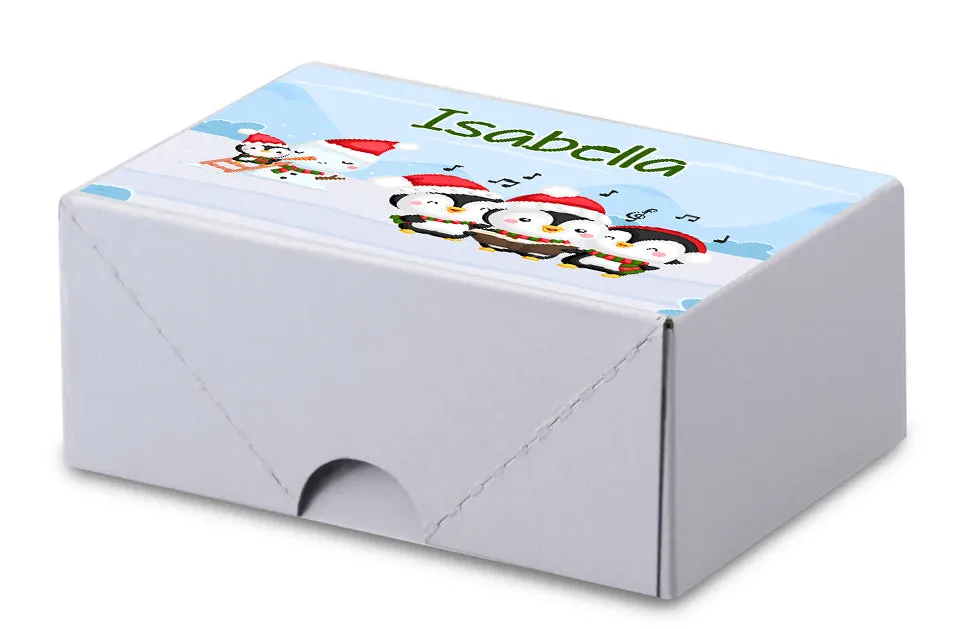 Personalized Penguins Caroling Christmas Jigsaw Puzzle