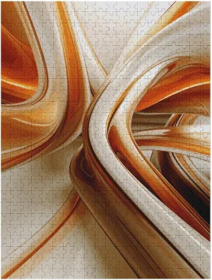 Personalized Picture Puzzle Orange White Lines Customized Wooden Puzzle for Family, Birthday, Wedding, Game Nights Gifts 500 crumple inside unequal gasoline invade PCS Jigsaw Puzzle for Adults 
