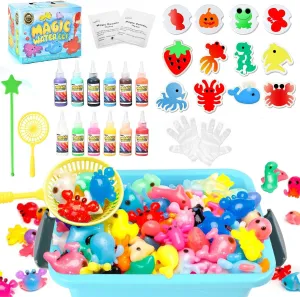 Pet Elf Toy Kit Aqua Pet Fairy Water Gel Kit Water Fairy Gel with 12 Magic Gels 12 Molds Squishy Animal ridge Maker$ Party Favors$ Birthday Gifts$ Art DIY STEM Gifts for Kids (12 Colors) Magic Kits Water 