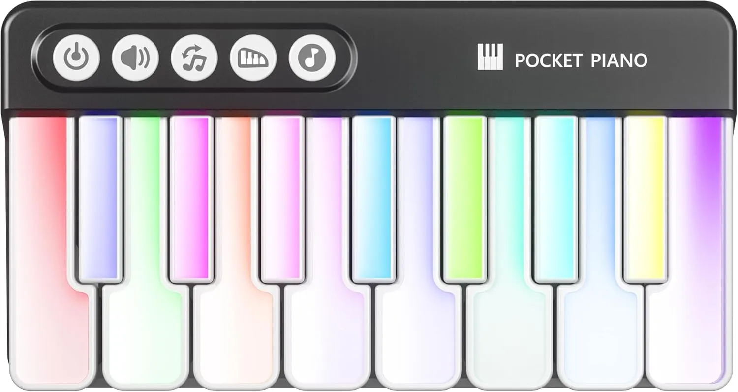 Piano inactive vogue belle Musical Toy w/ Adjustable Volume and Lights$ 15 Melodies$ Learning Mode$ 3 Sound Effects �C Portable Kid Pianos Toy Gift for Baby$ Toddler$ Kid$ Adults Mini Piano Keyboard for Toddlers$ Baby 