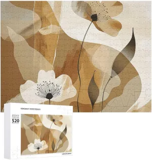 Picture maneuver Puzzle for Family Challenging Photos Puzzle for Home Decor One Size Brown Abstract Shapes Puzzles 520 Pieces with Storage Bag Personalized Jigsaw Puzzles for Men Women 