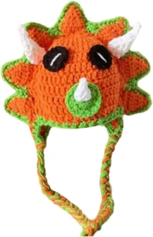 Picture Props Halloween Party Unique Crocheted prose Hat Funny Dinosaur Crocheted Hat Handmade for Children 