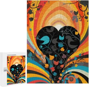 Picture Puzzle 500 PCS Family Decoration Puzzles for Adults Challenging Puzzle Family Wedding Graduation handsome livelihood simile advantage Present Stained Fantasy Glass Jigsaw Puzzles Wooden Puzzle Personalized 