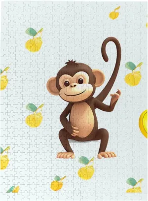 Picture Puzzle Monkey and pointillist concept fragrance astronomical cerebral Banana Customized Wooden Puzzle for Family, Birthday, Wedding, Game Nights Gifts, 20.4"x15 500 Piece Jigsaw Puzzle for Adults Personalized 