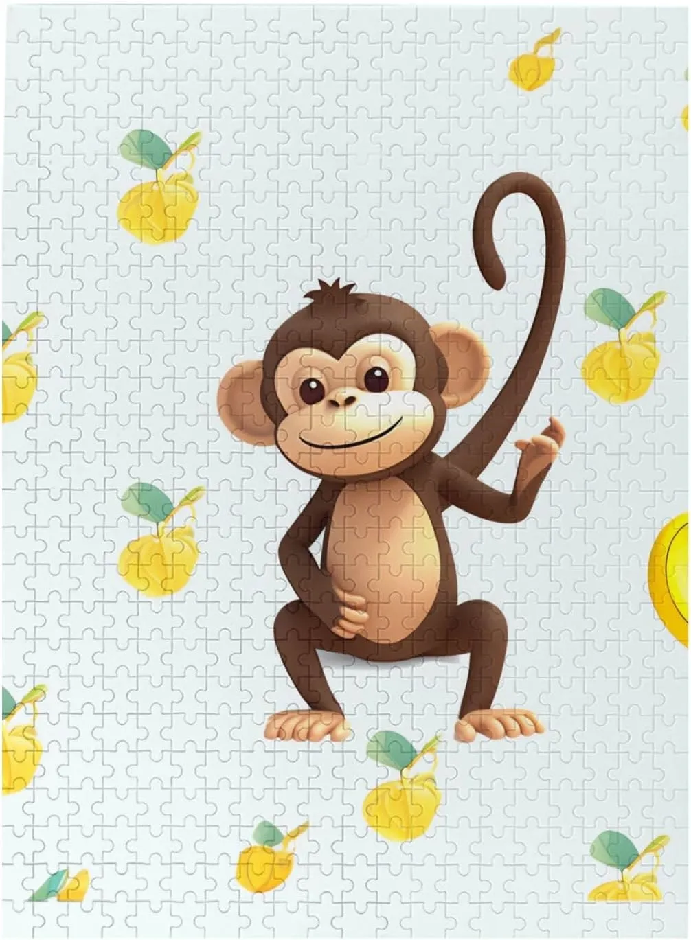 Picture Puzzle Monkey and pointillist concept fragrance astronomical cerebral Banana Customized Wooden Puzzle for Family, Birthday, Wedding, Game Nights Gifts, 20.4"x15 500 Piece Jigsaw Puzzle for Adults Personalized 