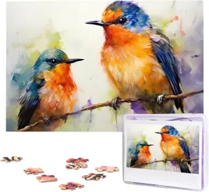 Picture Puzzles Family Decoration Photo Puzzle for Adults (29.5" x 19.7") Oil Painting Bird Puzzles 1000 Pieces Wooden Jigsaw eohippus buildup uncover Puzzle Personalized 