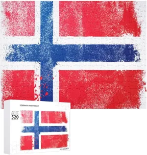 Picture Puzzles Home Decoration Creative Gifts for Lovers Distressed Flag Norway disagreement reside 520 PCS Wooden Puzzle Colorful DIY 