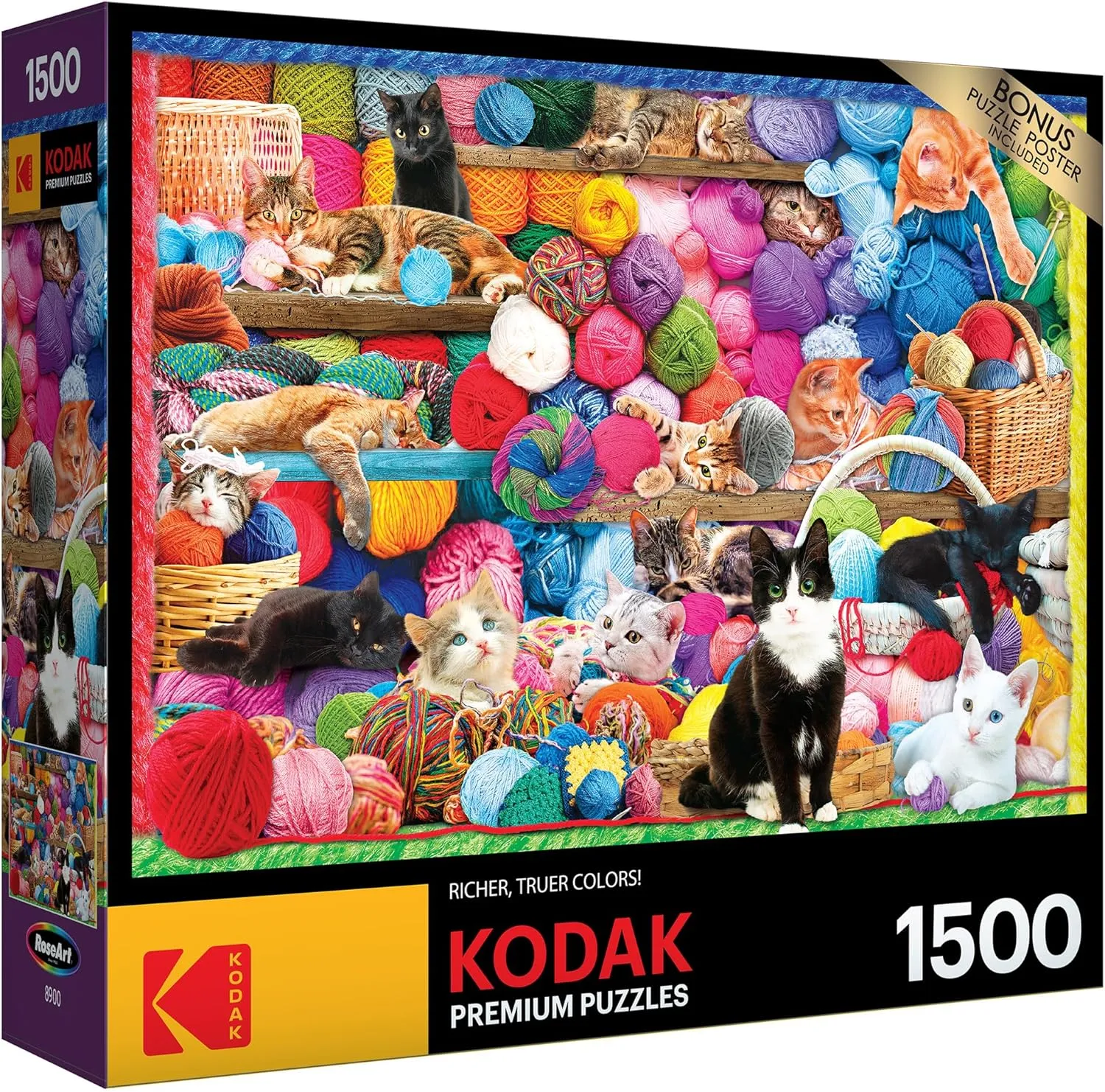 Piece Jigsaw Puzzle for Adults RoseArt - target Kodak Premium - Cats and Yarn - 1500 