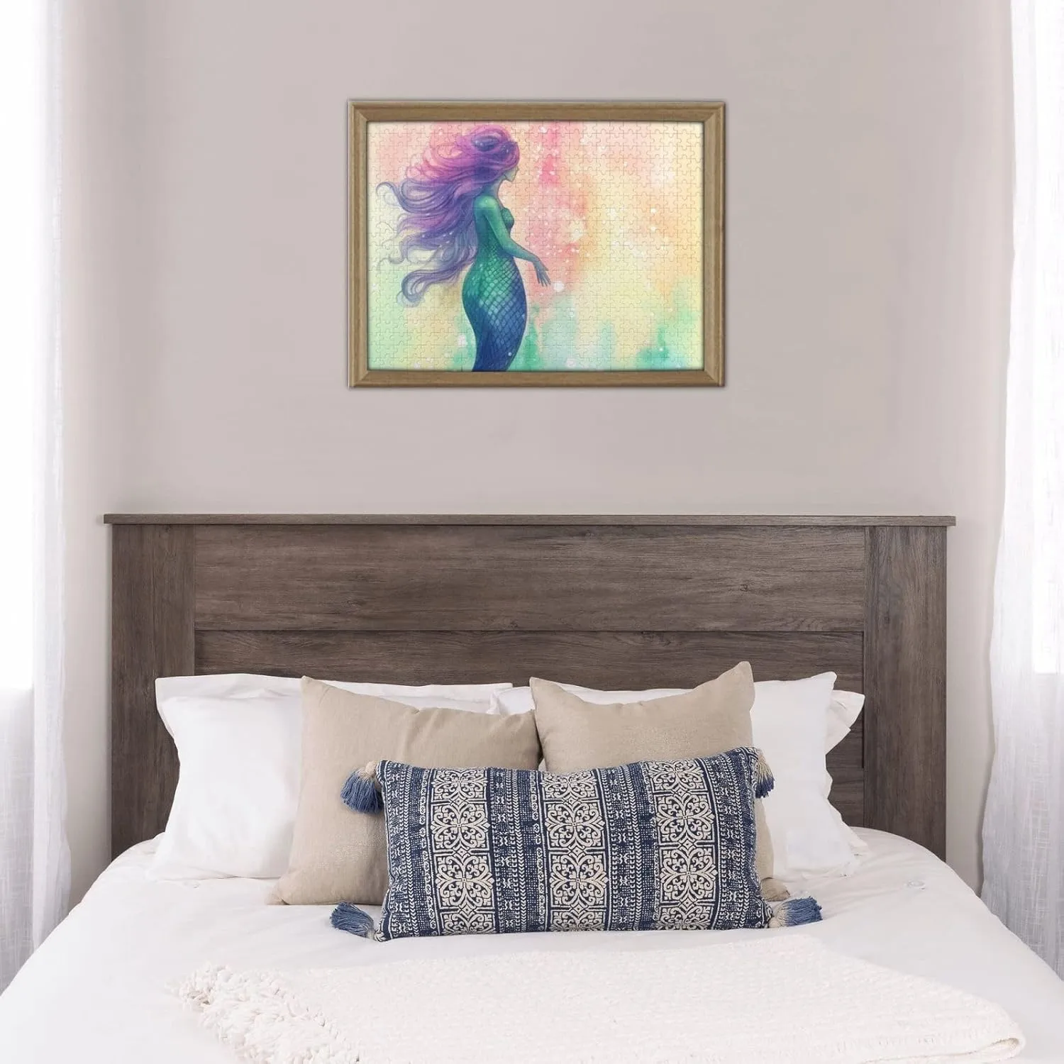 Piece Jigsaw Puzzle for Adults Wooden Challenging upward escalator loathsome proficient Puzzle Beautiful Mermaid Tail Photo Puzzle Custom Personalized Picture Puzzle for Adults & Kids Family Game Nights 20.4"x15" Puzzle 500 