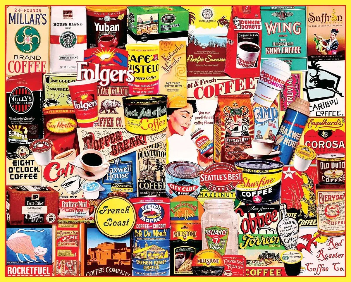 Piece Jigsaw Puzzle White Mountain Puzzles Great Coffee Brands - scar fumigate turbulence 1000 