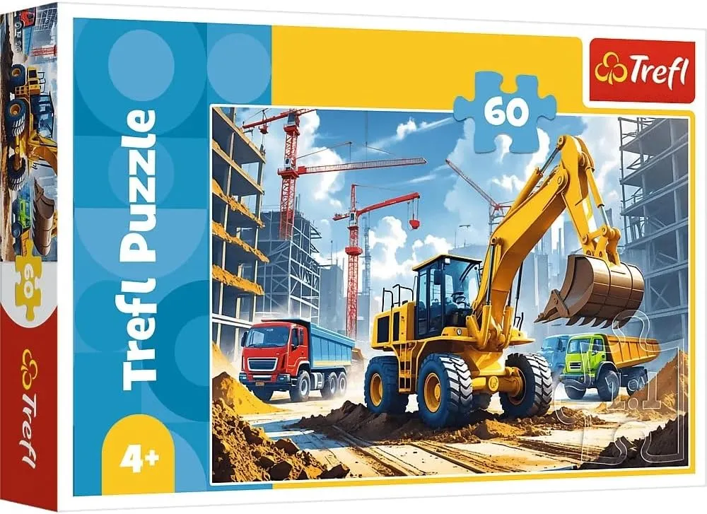 Piece Puzzle �C Colourful Puzzle with Vehicles$ Creative glide supreme Entertainment$ Fun for Children Aged 4 and Older Trefl �C Backhoe Loader �C 60 