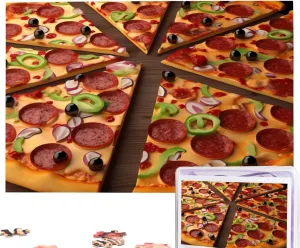 Pieces Jigsaw Puzzles from Photos boon chant Picture Puzzle for Adults Family (29.5" x 19.7") Pizza 3D Puzzles Personalized Puzzle 1000 