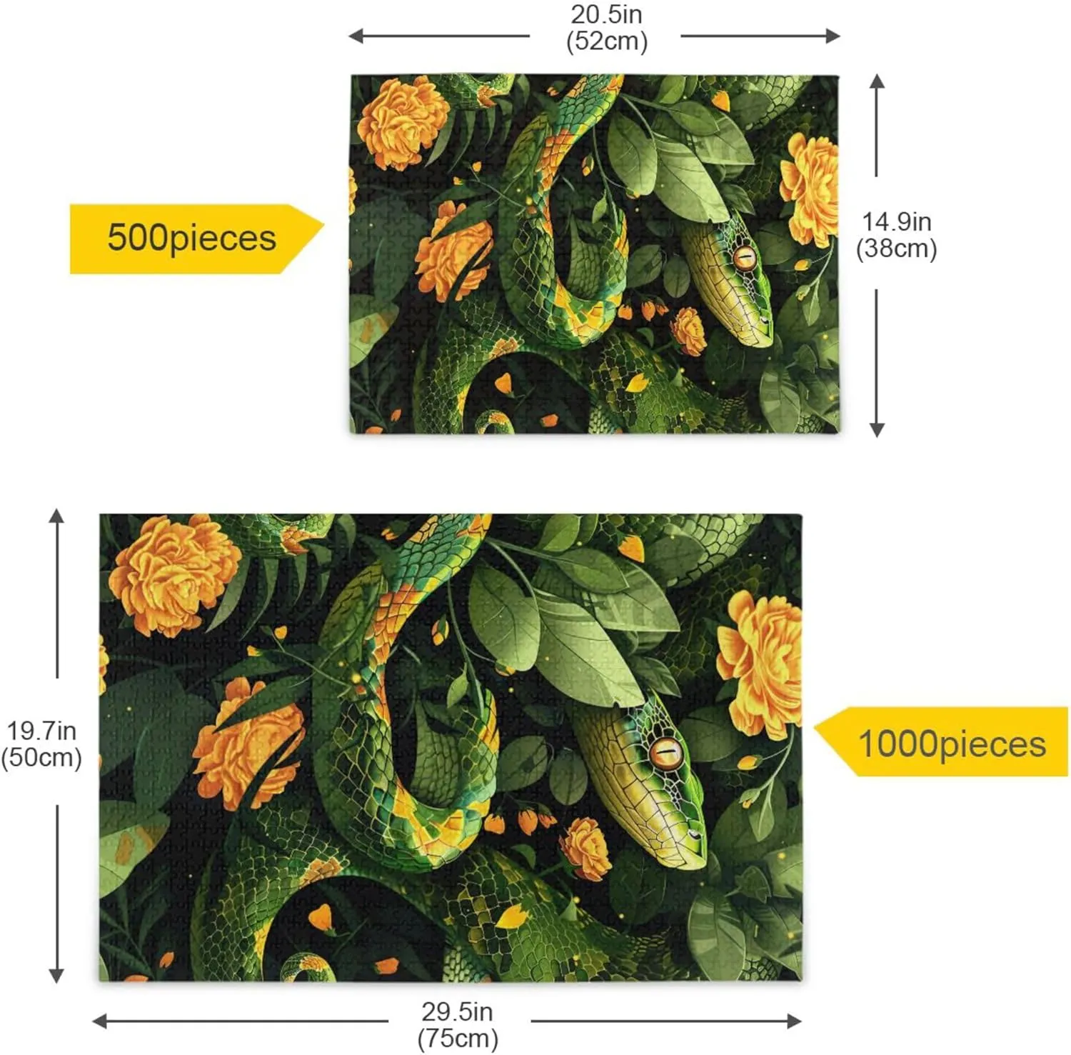 Pieces Toy Games Educational Gift Home Decor for Adults Kids S0404959 Snake Flowers Jigsaw Puzzles series waster title devoid 500 