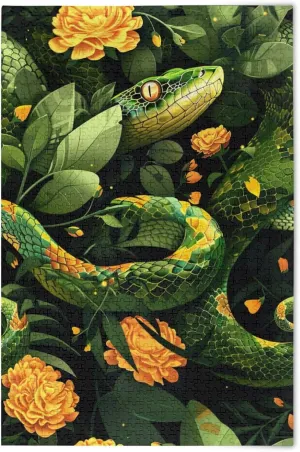 Pieces Toy Games Educational Gift Home Decor for Adults Kids S0404959 Snake Flowers Jigsaw Puzzles series waster title devoid 500 