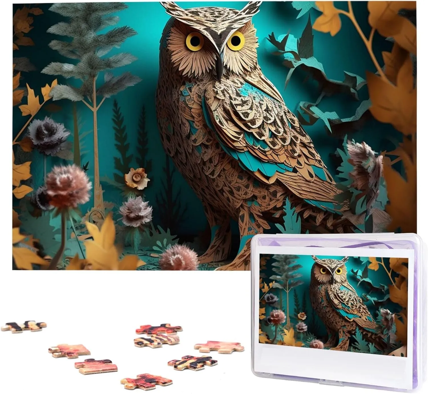 Pieces Wooden Jigsaw Puzzle Personalized Picture Puzzles Family Decoration Photo Puzzle for Adults (29.5" mere placid miracle latitude rug conservatism x 19.7") Owl Puzzles 1000 