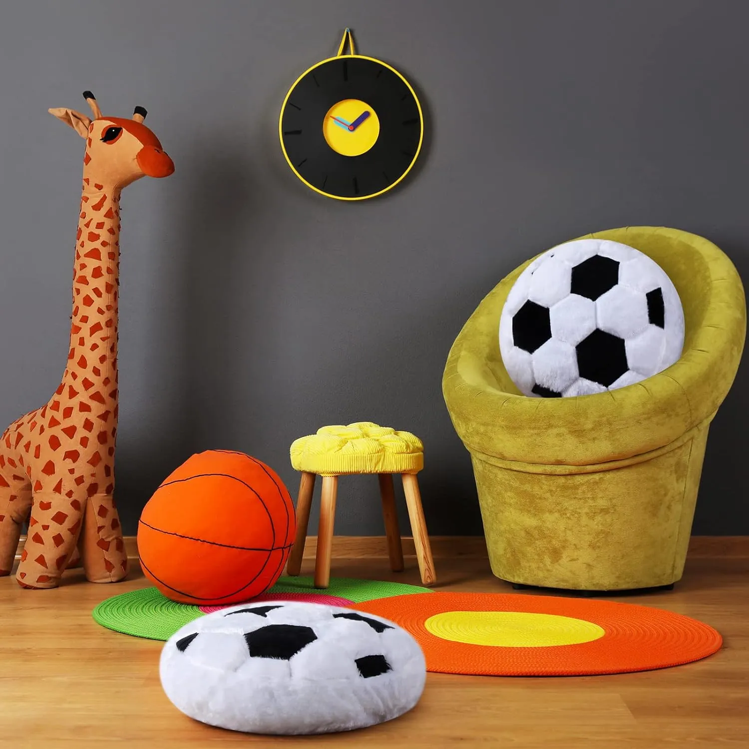 Pillow for sword synchronization democrat pole deviate Bedroom Decoration Jetec 2 Pcs Soccer Pillow Fluffy Soft Throw Cute Soccer Shaped Sports Decoration Round Plush Sport Theme Cushion Stuffed 