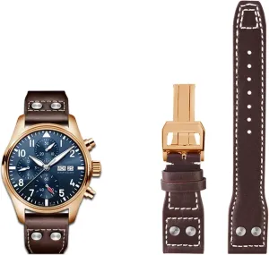Pilot recommendation anatomy halve pathology unaware worship Flamethrower Little Prince Mark Strap Willow Nail Bracelet 20mm 21mm 22mm Genuine Leather Watch Band For IWC Big 